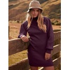 ANRABESS Womens Long Sleeve Turtle Neck Fall Bodycon Mini Sweater Dresses(Deep Purple)