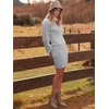 ANRABESS Womens Long Sleeve Turtle Neck Fall Bodycon Mini Sweater Dresses(Gray)