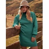 ANRABESS Womens Long Sleeve Turtle Neck Fall Bodycon Mini Sweater Dresses(Green)