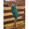 ANRABESS Womens Long Sleeve Turtle Neck Fall Bodycon Mini Sweater Dresses(Green)