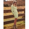 ANRABESS Womens Long Sleeve Turtle Neck Fall Bodycon Mini Sweater Dresses(Light Green)