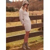 ANRABESS Womens Long Sleeve Turtle Neck Fall Bodycon Mini Sweater Dresses(Pink)
