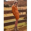ANRABESS Womens Long Sleeve Turtle Neck Fall Bodycon Mini Sweater Dresses(Rust Orange)