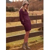ANRABESS Womens Long Sleeve Turtle Neck Fall Bodycon Mini Sweater Dresses(Wine Red)