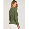 ANRABESS Women’s Long Sleeve V Neck Ribbed Sweaters Shirts(Army Green)
