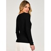 ANRABESS Women’s Long Sleeve V Neck Ribbed Sweaters Shirts(Black)