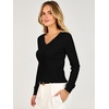 ANRABESS Women’s Long Sleeve V Neck Ribbed Sweaters Shirts(Black)
