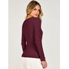 ANRABESS Women’s Long Sleeve V Neck Ribbed Sweaters Shirts(Drak Red)