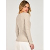 ANRABESS Women’s Long Sleeve V Neck Ribbed Sweaters Shirts(Light Almond)