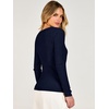 ANRABESS Women’s Long Sleeve V Neck Ribbed Sweaters Shirts(Navy Blue)