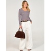 ANRABESS Women’s Long Sleeve V Neck Ribbed Sweaters Shirts(Nutmeg)