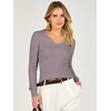 ANRABESS Women’s Long Sleeve V Neck Ribbed Sweaters Shirts(Nutmeg)