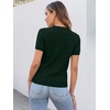 ANRABESS Womens Short Sleeve Sweater Top Wool Blend Business Casual Outfits(Drak Green)