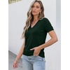ANRABESS Womens Short Sleeve Sweater Top Wool Blend Business Casual Outfits(Drak Green)