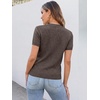 ANRABESS Womens Short Sleeve Sweater Top Wool Blend Business Casual Outfits(Drak Taupe)