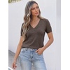 ANRABESS Womens Short Sleeve Sweater Top Wool Blend Business Casual Outfits(Drak Taupe)