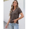 ANRABESS Womens Short Sleeve Sweater Top Wool Blend Business Casual Outfits(Drak Taupe)