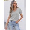 ANRABESS Womens Short Sleeve Sweater Top Wool Blend Business Casual Outfits(Light Grey)