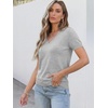 ANRABESS Womens Short Sleeve Sweater Top Wool Blend Business Casual Outfits(Light Grey)