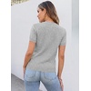 ANRABESS Womens Short Sleeve Sweater Top Wool Blend Business Casual Outfits(Light Grey)