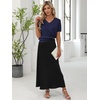 ANRABESS Womens Short Sleeve Sweater Top Wool Blend Business Casual Outfits(Navy Blue)