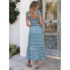 ANRABESS Womens Summer Sleeveless Maxi Dress Square Neck Smocked Boho Casual Ruffle Strap Flowy A-Line Long Beach Sundress(Blue White Stripes)