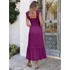 ANRABESS Womens Summer Sleeveless Maxi Dress Square Neck Smocked Boho Casual Ruffle Strap Flowy A-Line Long Beach Sundress(Dark Purple)