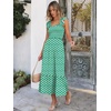 ANRABESS Womens Summer Sleeveless Maxi Dress Square Neck Smocked Boho Casual Ruffle Strap Flowy A-Line Long Beach Sundress(Green Floral)