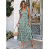 ANRABESS Womens Summer Sleeveless Maxi Dress Square Neck Smocked Boho Casual Ruffle Strap Flowy A-Line Long Beach Sundress(Light Green White Floral)