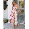 ANRABESS Womens Summer Sleeveless Maxi Dress Square Neck Smocked Boho Casual Ruffle Strap Flowy A-Line Long Beach Sundress(Multicolour Floral)