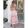 ANRABESS Womens Summer Sleeveless Maxi Dress Square Neck Smocked Boho Casual Ruffle Strap Flowy A-Line Long Beach Sundress(Multicolour Floral)