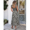 ANRABESS Womens Summer Sleeveless Maxi Dress Square Neck Smocked Boho Casual Ruffle Strap Flowy A-Line Long Beach Sundress(Print Floral Black)