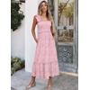 ANRABESS Womens Summer Sleeveless Maxi Dress Square Neck Smocked Boho Casual Ruffle Strap Flowy A-Line Long Beach Sundress(Print Floral Pink)
