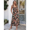 ANRABESS Womens Summer Sleeveless Maxi Dress Square Neck Smocked Boho Casual Ruffle Strap Flowy A-Line Long Beach Sundress(Print Orange Floral)