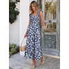 ANRABESS Womens Summer Sleeveless Maxi Dress Square Neck Smocked Boho Casual Ruffle Strap Flowy A-Line Long Beach Sundress(Print White Floral)