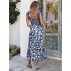 ANRABESS Womens Summer Sleeveless Maxi Dress Square Neck Smocked Boho Casual Ruffle Strap Flowy A-Line Long Beach Sundress(Print White Floral)