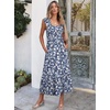 ANRABESS Womens Summer Sleeveless Maxi Dress Square Neck Smocked Boho Casual Ruffle Strap Flowy A-Line Long Beach Sundress(Print White Floral)