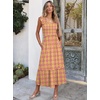 ANRABESS Womens Summer Sleeveless Maxi Dress Square Neck Smocked Boho Casual Ruffle Strap Flowy A-Line Long Beach Sundress(Print Yellow Purple)