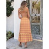 ANRABESS Womens Summer Sleeveless Maxi Dress Square Neck Smocked Boho Casual Ruffle Strap Flowy A-Line Long Beach Sundress(Print Yellow Purple)