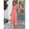 ANRABESS Womens Summer Sleeveless Maxi Dress Square Neck Smocked Boho Casual Ruffle Strap Flowy A-Line Long Beach Sundress(Red Plaid)