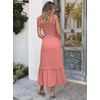 ANRABESS Womens Summer Sleeveless Maxi Dress Square Neck Smocked Boho Casual Ruffle Strap Flowy A-Line Long Beach Sundress(Red Plaid)