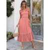 ANRABESS Womens Summer Sleeveless Maxi Dress Square Neck Smocked Boho Casual Ruffle Strap Flowy A-Line Long Beach Sundress(Red Plaid)