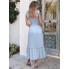 ANRABESS Womens Summer Sleeveless Maxi Dress Square Neck Smocked Boho Casual Ruffle Strap Flowy A-Line Long Beach Sundress(Sky Blue Plaid)