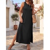 ANRABESS Womens Wrinkle Free Summer Sundress Sleeveless Maxi Dress &Pockets(Black)