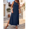 ANRABESS Womens Wrinkle Free Summer Sundress Sleeveless Maxi Dress &Pockets(Navy Blue)