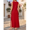 ANRABESS Womens Wrinkle Free Summer Sundress Sleeveless Maxi Dress &Pockets(Red)