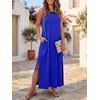 ANRABESS Womens Wrinkle Free Summer Sundress Sleeveless Maxi Dress &Pockets(Royal Blue)