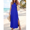 ANRABESS Womens Wrinkle Free Summer Sundress Sleeveless Maxi Dress &Pockets(Royal Blue)