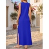 ANRABESS Womens Wrinkle Free Summer Sundress Sleeveless Maxi Dress &Pockets(Royal Blue)