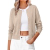 ANRABESS Cardigan Sweaters for Women 2026 Fall Outfits(Light Khaki)